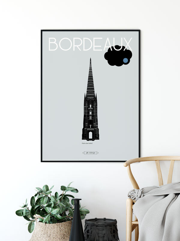 Affiche déco Flèche Saint-Michel, installée dans un intérieur moderne avec ambiance urbaine et sobre