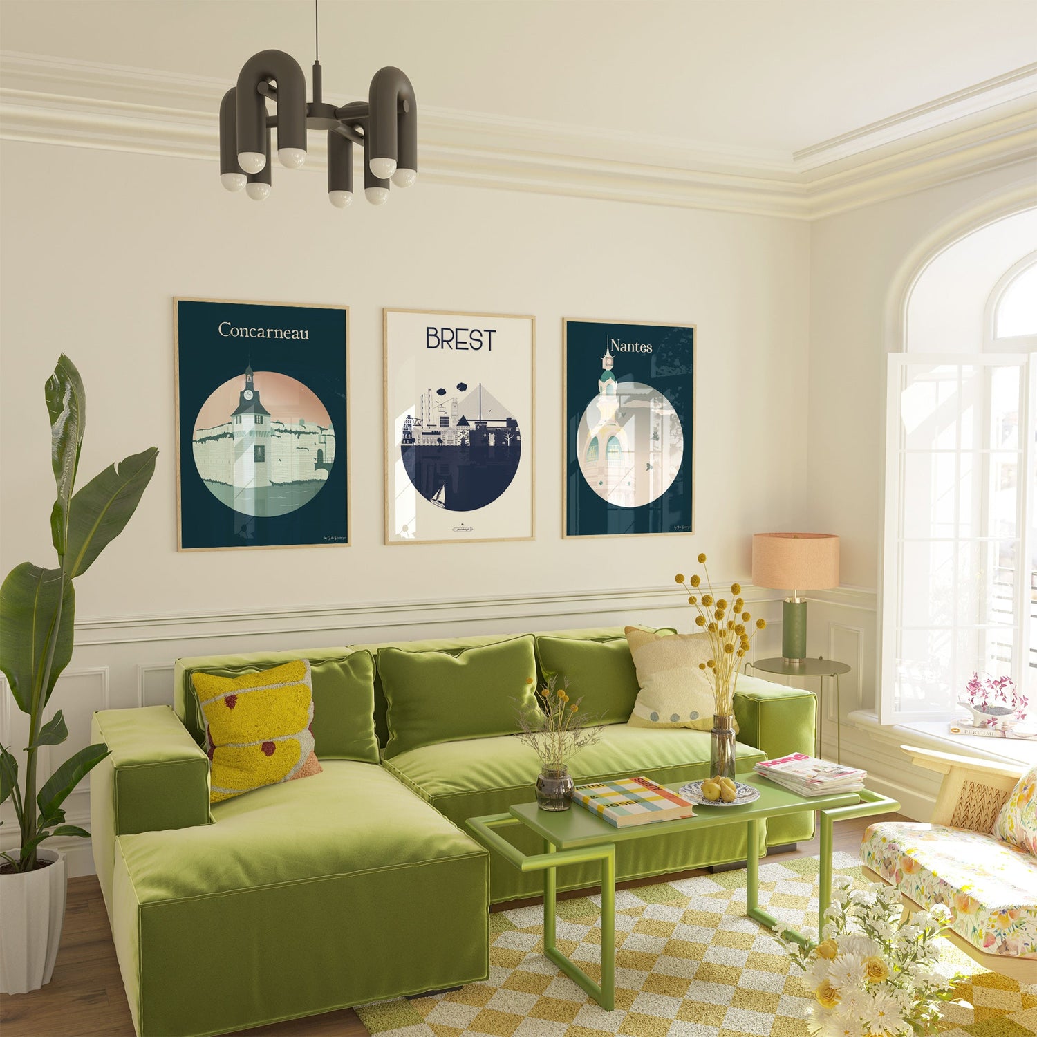 Affiches de Bretagne mer et côtes sauvages illustration Julie Roubergue