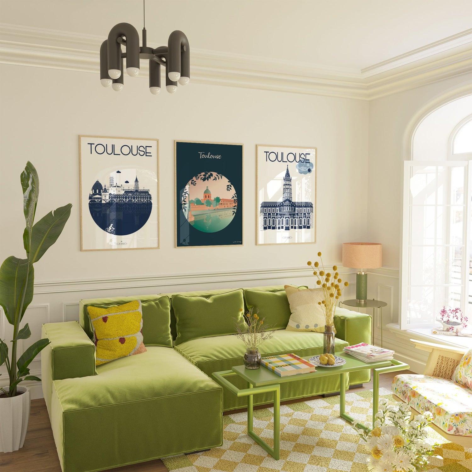 Affiches Toulouse Saint-Sernin et Chapelle de la Grave illustration Julie Roubergue