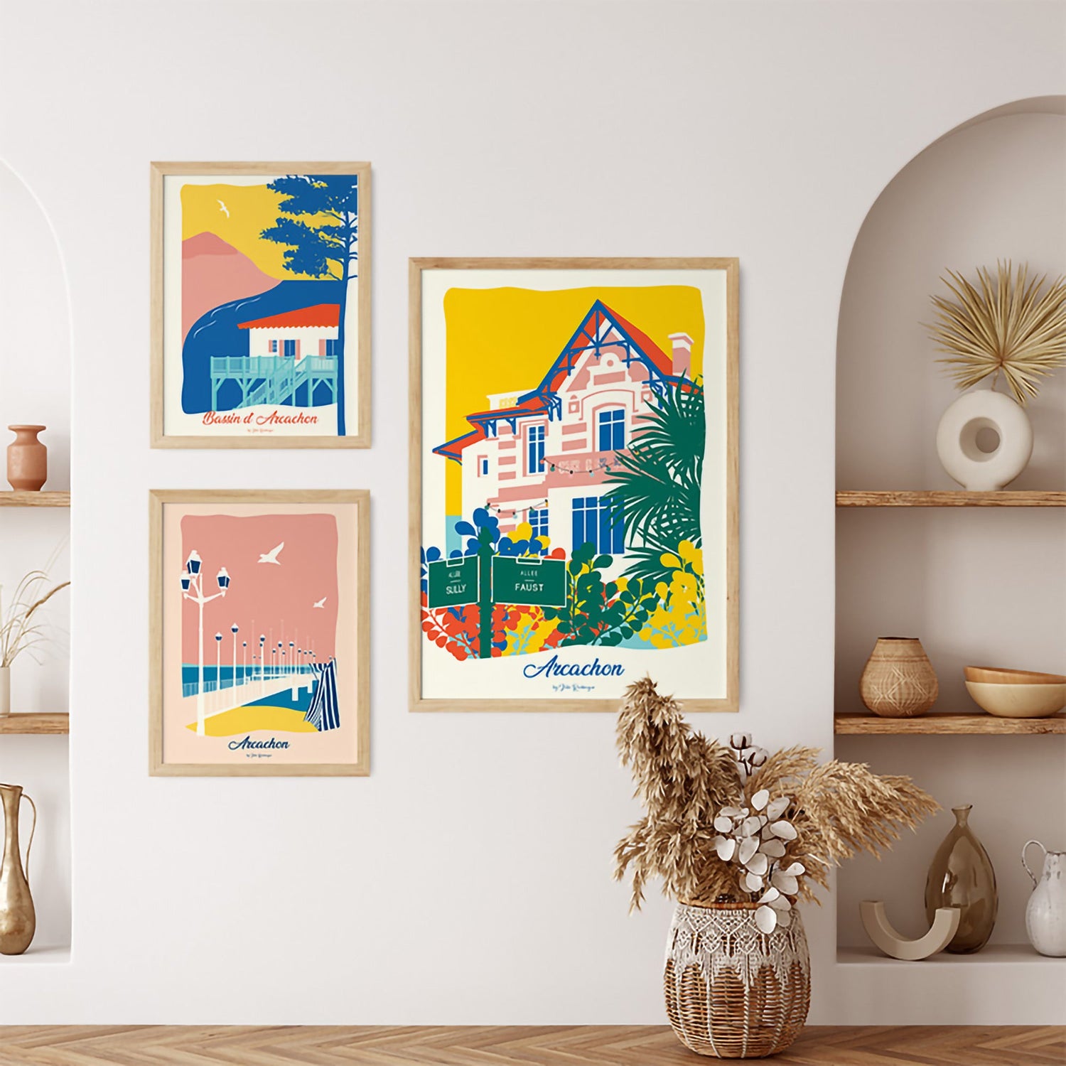 Affiches du Bassin d’Arcachon et du Cap Ferret illustration Julie Roubergue