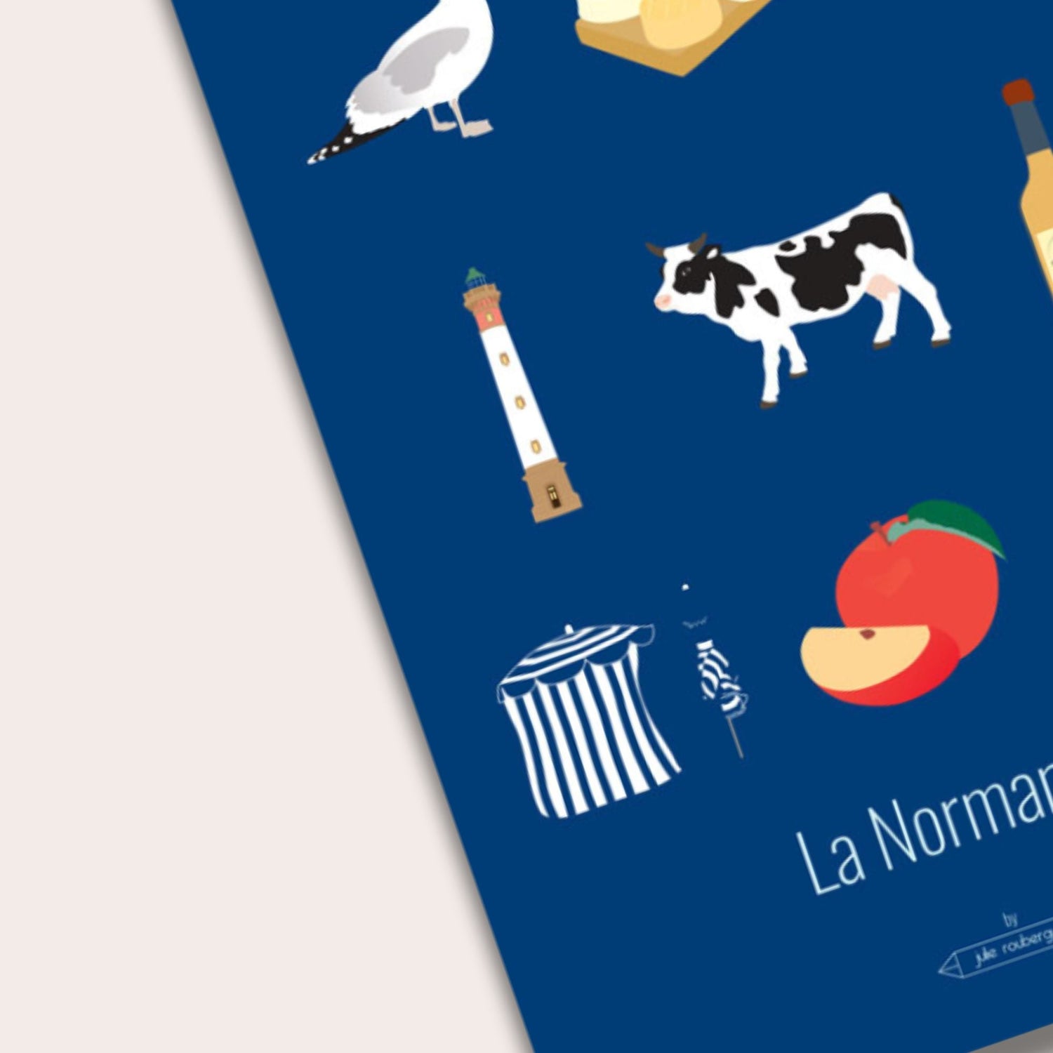Cartes postales Normandie mer Deauville illustration Julie Roubergue