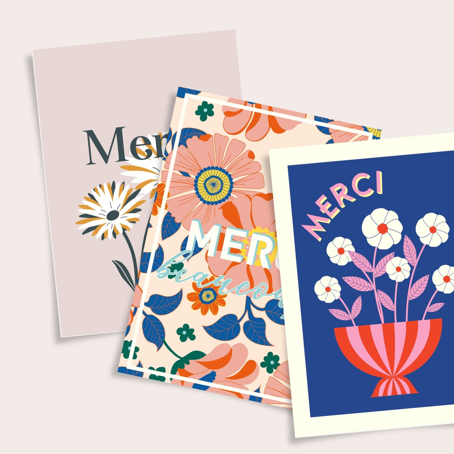 Cartes postales merci illustration Julie Roubergue