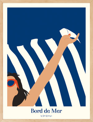 Affiche encadrée BORD DE MER – Brise Marine, format 30x40 cm, parfaite pour une décoration graphique et estivale.