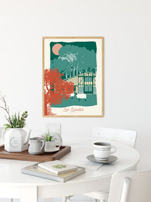  Affiche murale Les Landes – La Forêt dans un intérieur rustique ou nature, parfaite pour une ambiance campagne chic.