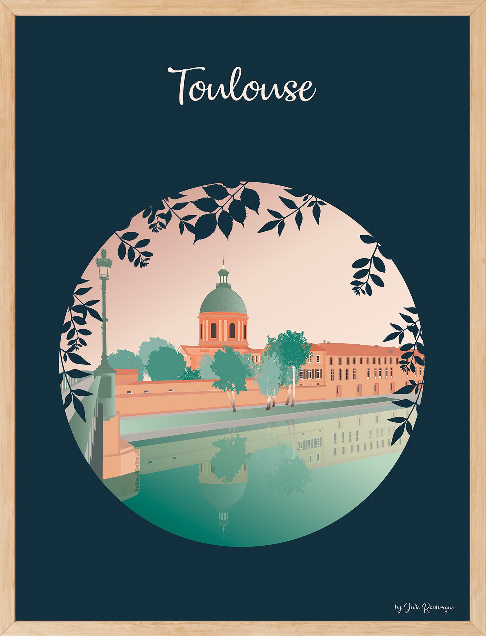 Affiche encadrée Toulouse – La Chapelle de La Grave, format 30x40 ou 50x70 cm, parfaite pour une décoration murale douce et élégante.