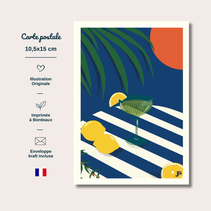 Carte postale Bord de Mer, L'Aperitivo  avec informations format 10x15 cm papier épais impression de qualité
