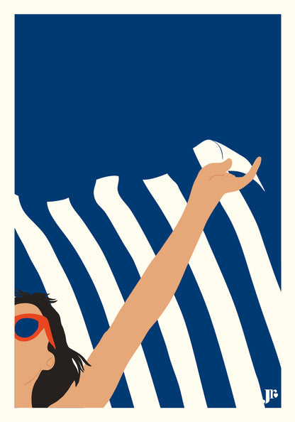 Carte postale 10x15 cm Brise Marine – illustration poétique de la côte par Julie Roubergue.