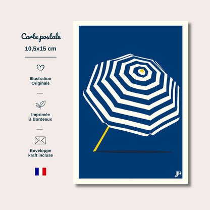 Carte postale Bord de Mer, Soleil Suspendu avec informations format 10x15 cm papier épais impression de qualité
