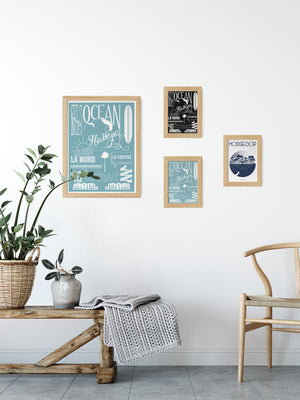 Cartes postalea illustrées garphiquement sur le theme d'Hossegor  par Julie Roubergue.