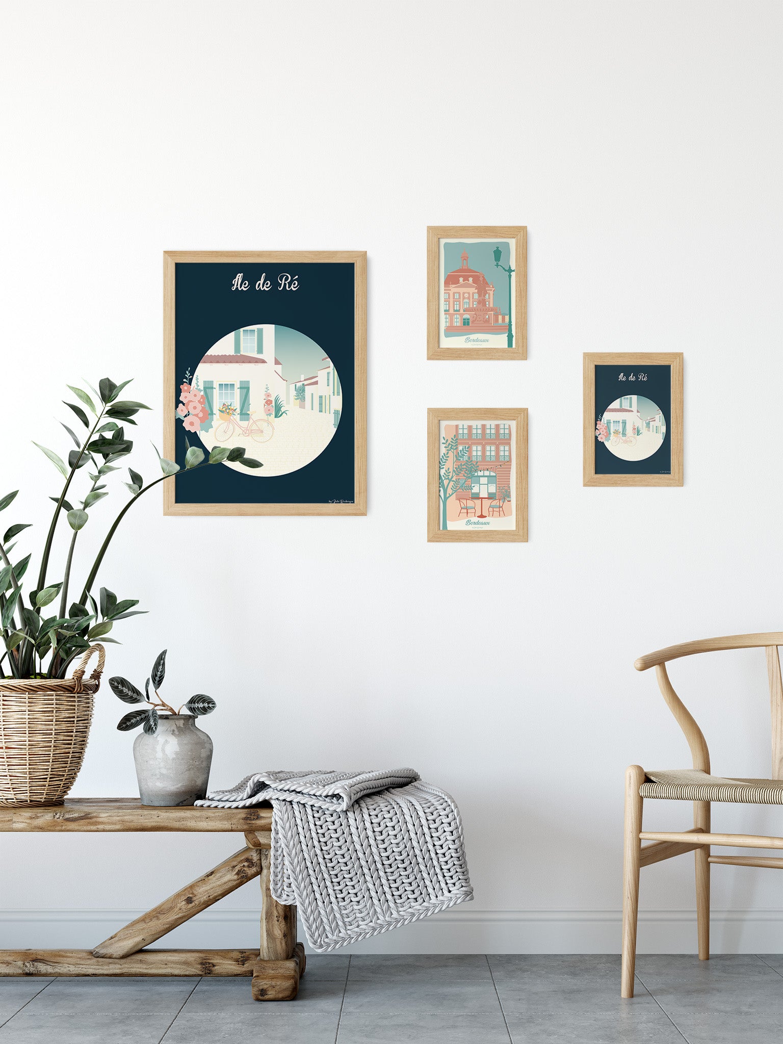 Proposition de décoration avec notre carte postale Île de Ré.
