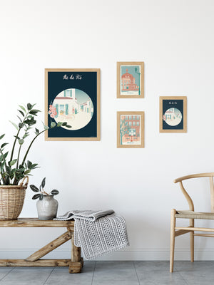 Proposition de décoration avec notre carte postale Île de Ré.