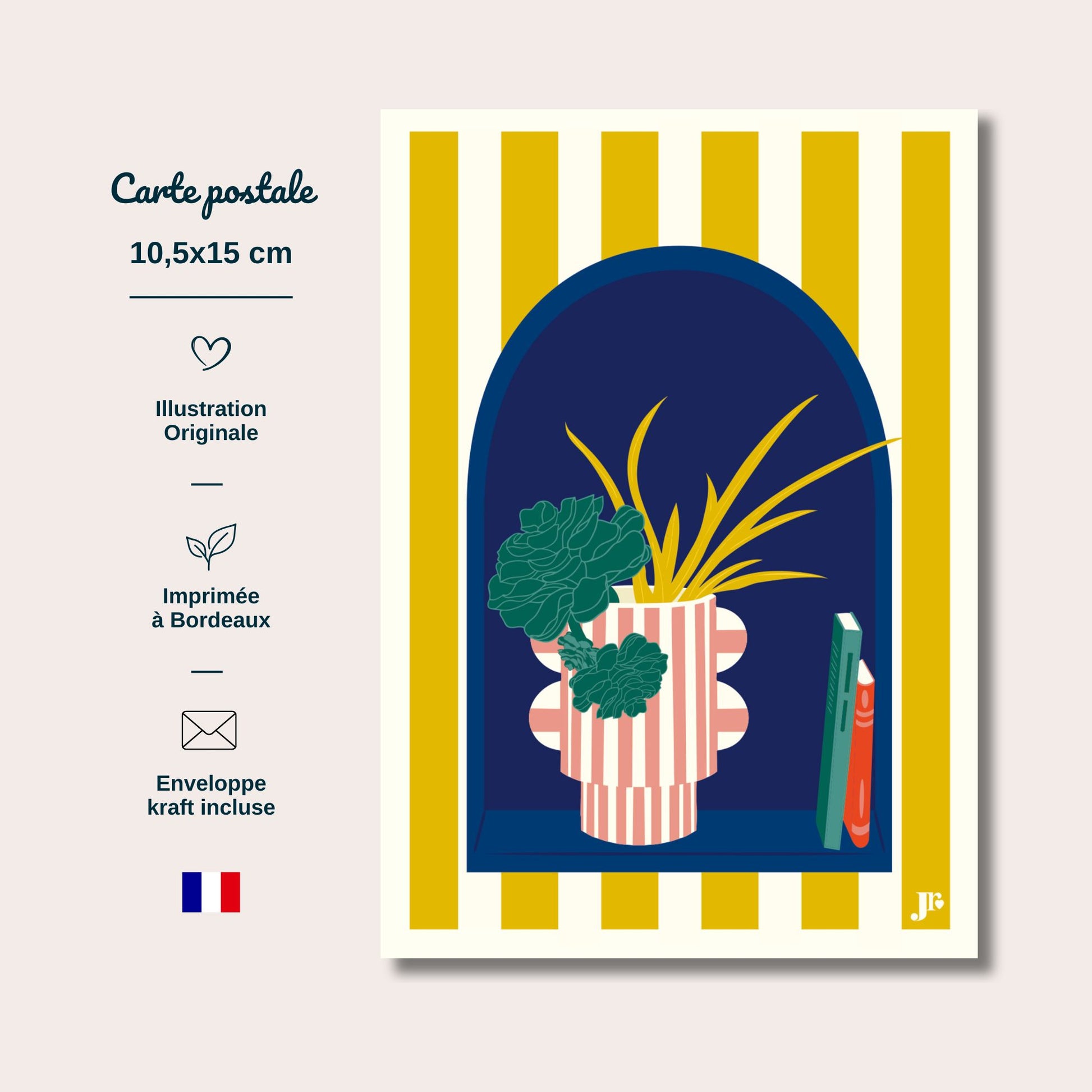 Carte postale La succulente au format 10,5x15cm imprimée à Bordeaux. 