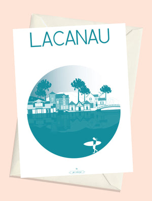 Carte postale Lacanau – La Ville vert canard pour un intérieur contemporain et chaleureux.