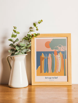 Carte Postale LET'S GO TO SURF