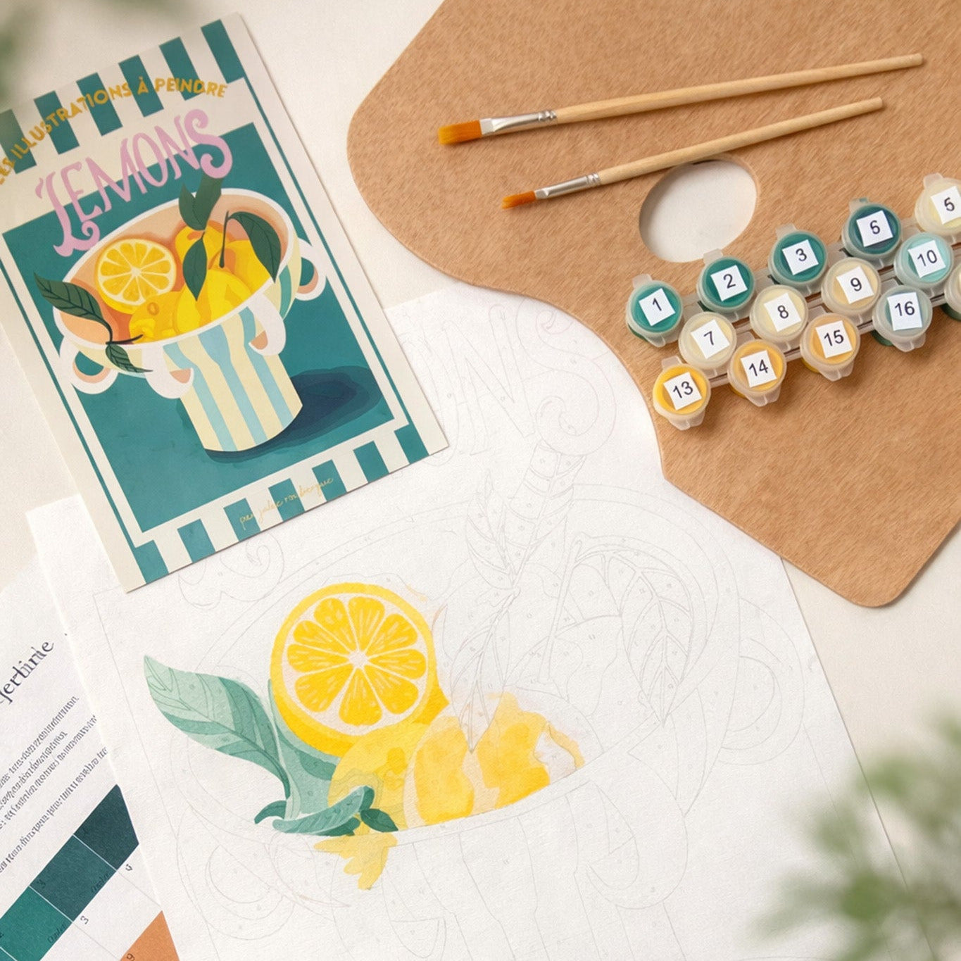 ma peinture au numero de mon illustration Lemons