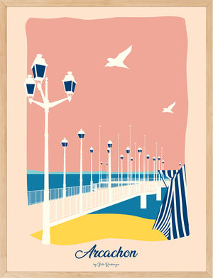 Affiche ARCACHON, Jetée Thiers Julie Roubergue