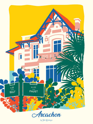 Affiche ARCACHON, Ville d'Hiver Julie Roubergue