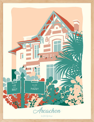 Affiche ARCACHON, Ville d'Hiver Julie Roubergue