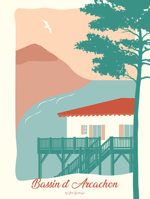 Affiche BASSIN D'ARCACHON, La Dune Julie Roubergue