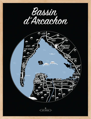 Affiche BASSIN D’ARCACHON, Le Plan Julie Roubergue