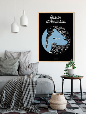 Affiche BASSIN D’ARCACHON, Le Plan Julie Roubergue