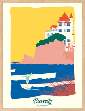 Affiche BIARRITZ, La Surfeuse Julie Roubergue