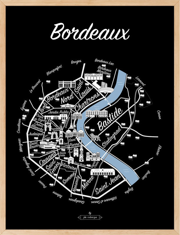 Affiche BORDEAUX, Le Plan Julie Roubergue