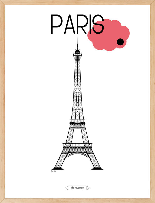 Affiche Paris encadrée – Tour Eiffel stylisée pour une décoration chic et contemporaine.